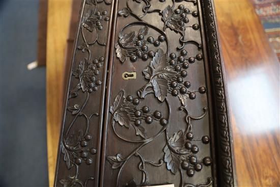 A Chinese hongmu casket, late 19th/early 20th century, W. 54cm